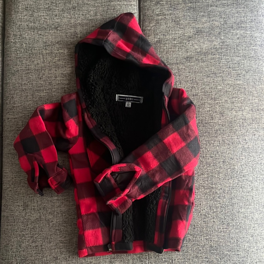 Buffalo plaid kids coat